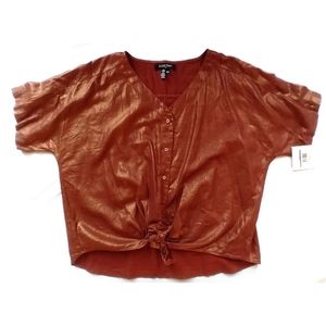 Last Chance Ellen Tracy Linen Tie Blouse